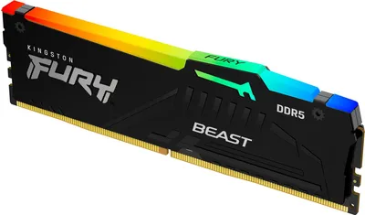 Produktbild von Kingston FURY Beast RGB - DDR5 - Modul - 8 GB - DIMM 288-PIN - 6000 MHz / PC5-48000 - CL36 - 1.35 V - ungepuffert - on-die ECC - Schwarz