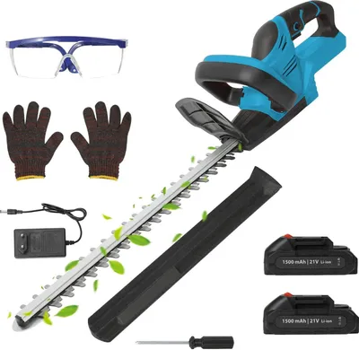 Produktbild von Elektrische Heckenschere - Akku Heckentrimmer - 56 cm Schwertlänge - 18V - 1500 U/min - Doppelmesser - Ohne Akku