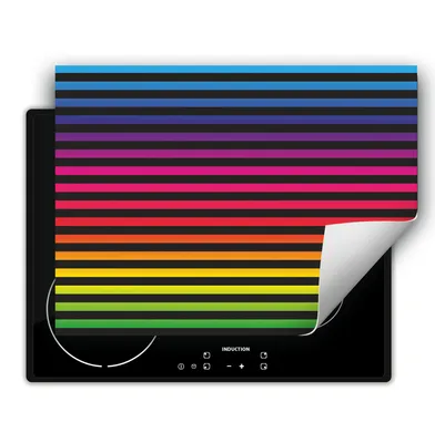 Produktbild von DarHaus Herdabdeckplatte 80x52 cm Anti Rutsch Matte Aufrollbar, bunt - Streifen
