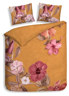 Productafbeelding van Heckettlane Dekbedovertrek Malu Orange 240x200-220 cm 100% Katoensatijn