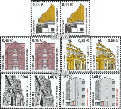 Produktbild von Briefmarken BRD (BR.Deutschland) 2002 Mi 2298wP-2302wP waagerechtes Paar (kompl.Ausg.) postfrisch Sehenswürdigkeiten