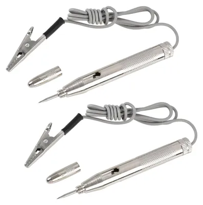 Productafbeelding van 2 stuks autospanningstester met krokodillenklem, 65 cm kabel, 12 V diagnosegereedschap