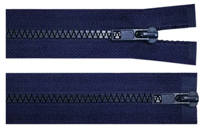 Produktbild von Reißverschluss 2-Wege Profil 5mm 100cm lang teilbar Autolock Doppelzipper ,marineblau