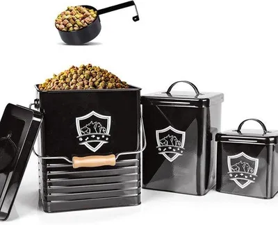 Produktbild von Famanu Aufbewahrungsbox für Hundefutter - Set von 3 - Schwarz