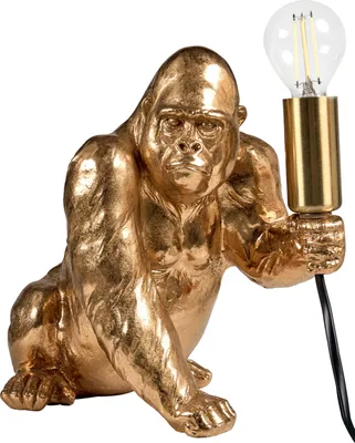 Obrázek produktu pro BELIANI Stolní lampa zlatá polyresin zvířecí motiv tvar gorily moderní glamour styl noční lampa obývací pokoj ložnice