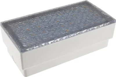 A white rectangular LED light fixture with a textured, translucent top.