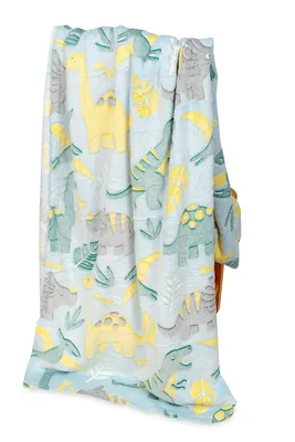 Produktbild von FEBE Kuscheldecke Kinder Leuchtend im Dunkeln Bunte Dinosaurier 150x200 Flauschige Weiche Kinderdecke Kinderbettdecke Mädchen Jungen Glow Blanket