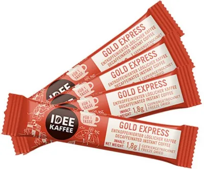 Produktbild von Idee Kaffee GOLD EXPRESS entkoffeinierter löslicher Kaffee, 100x1,8g
