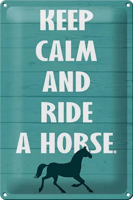 Produktbild von Blechschild Spruch 20x30cm keep calm and ride a horse Pferd