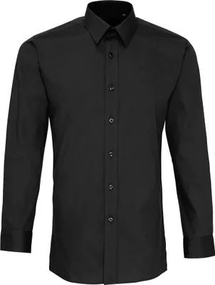 Produktbild von Premier Herren Popelin Hemd, langärmlig PC2522 (39) (Schwarz)