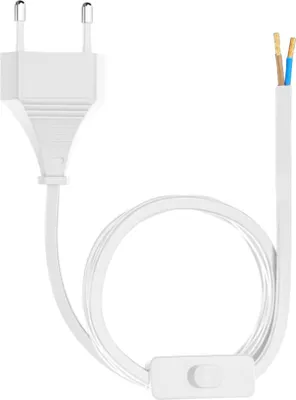 Produktbild von Netzkabel 2-polig mit Eurostecker offene Enden Schalter Anschlusskabel 1,5m SEBSON