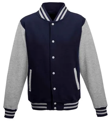 Produktbild von Awdis - Varsity-Jacke (US-College-Stil) für Herren/Damen Uni LT2112 (L) (Marineblau/Grau meliert)