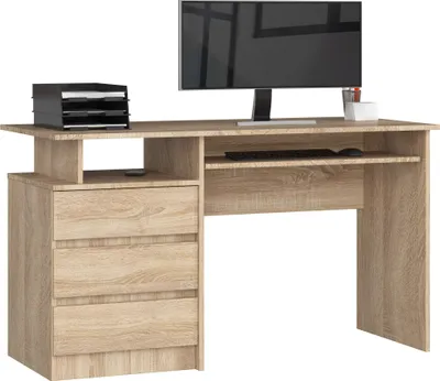 Produktbild von PC-Schreibtisch AKORD CLP in der Farbe Sonoma-Eiche mit B135 x H77 x T60 cm