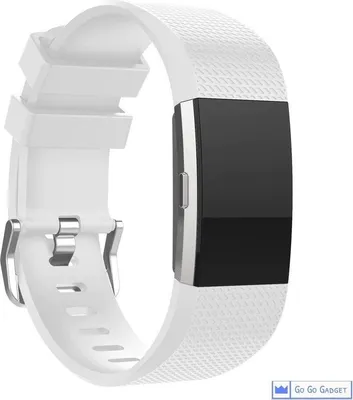 Immagine prodotto di Bracciale per orologio | compatibile con Fitbit Charge 2 | cinturino sportivo in silicone | fitness tracker | bianco | grande