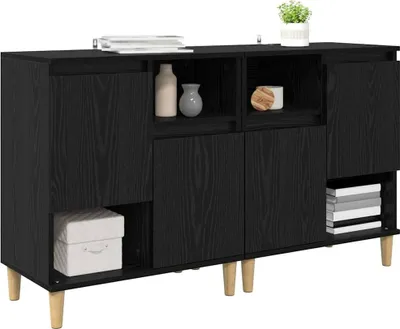Immagine prodotto di vidaXL Credenze 2 pezzi look rovere nero 60 x 35 x 70 cm