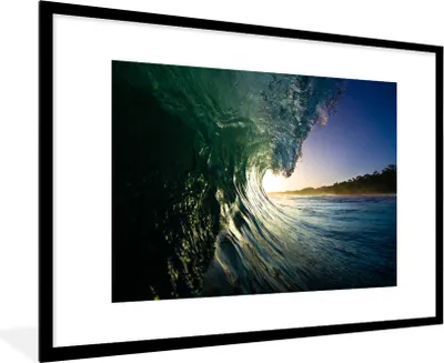 Produktbild von MuchoWow® MuchoWow® Gerahmtes Poster Meer - Golf - Sonne 90x60 cm - Poster mit zchwarzem Bilderrahmen - Wanddekoration - Fotos