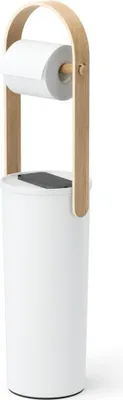 Produktbild von Umbra Toilettenpapierhalter Bellwood, WC-Rollenhalter, Kunststoff, Holz, Weiß, Natur, 1022314-668