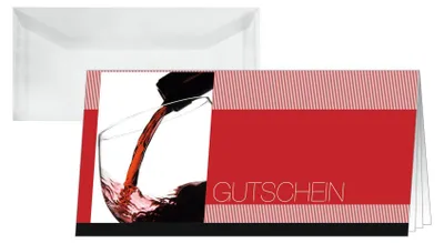 Produktbild von SIGEL DC404 Gutschein-Karten (inkl. transparente Umschläge), Vino Rosso, DIN lang (2/3 A4), 10 Karten