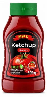 Zdjęcie produktu dla MK Ketchup Pikantny 500 g – ostry sos pomidorowy do dań i przekąsek