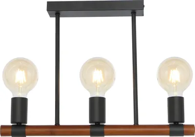 Produktbild von Globo Lighting Deckenleuchte Metall schwarz matt, 3x E27
