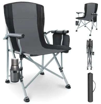 Produktbild von Faltbarer Campingstuhl für bis zu 200 kg, mit Armlehnen und Staufach