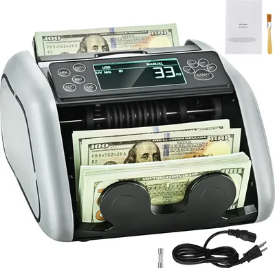 Immagine prodotto di Contasoldi SucceBuy, conta banconote con rilevamento UV, MG, IR e DD, conteggio contanti in USD ed EUR, ampio display LCD ed esterno per piccole imprese
