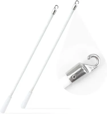 Productafbeelding van 43cm Witte Glasvezel Blind Wand met Metalen Haak - Window Blind Tilt Wand - Verticale Blind Wand Controle Vervangende Onderdelen