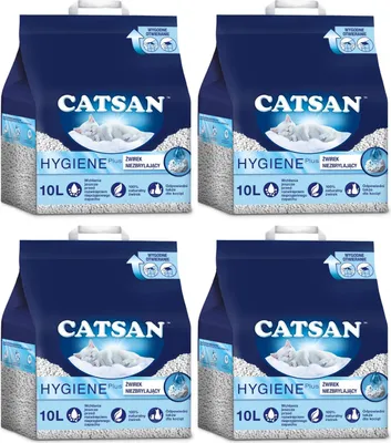 Produktbild von Catsan Hygiene plus Katzenstreu 4er-Pack (4 x 10L)