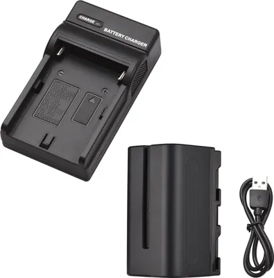 Zdjęcie produktu dla Zestaw baterii i ładowarki do aparatu NP-F750/ NP-F770 1 szt. 7,2 V 5200 mAh Duża bateria wielokrotnego ładowania z kablem USB Zamiennik dla SONY NP-F550 F570 F750