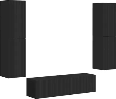 Produktbild von vidaXL TV-Schrankset 6 stk. Schwarz Holzwerkstoff