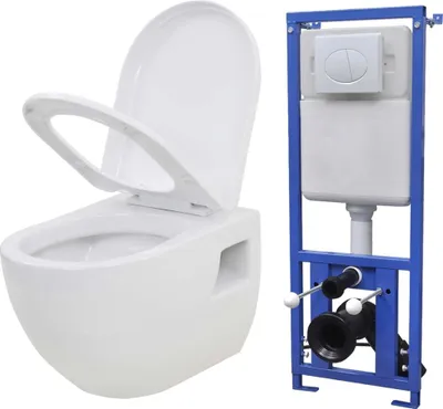 Produktbild von Hänge-Toilette mit Einbau-Spülkasten Keramik Weiß