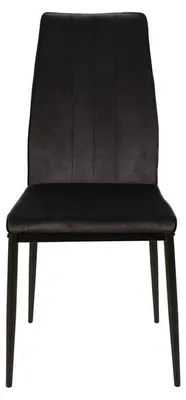 Image de Chaise en velours et pieds en métal ATOM - Noir - H 93 x l 44 x P39 cm