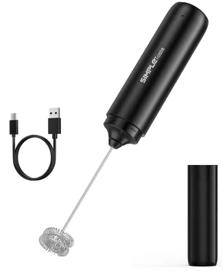 Milchaufschäumer wiederaufladbar, USB-C, Doppelquirl, Edelstahl, leise