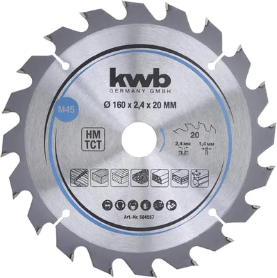 Immagine prodotto di kwb 584557 Lama circolare in metallo duro 160 x 20 mm 1 pz