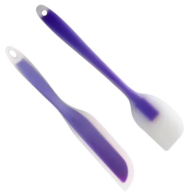 Produktbild von 2 Silikonspatel, flexibel, hitzebeständig, spülmaschinenfest, leicht zu reinigen, lila