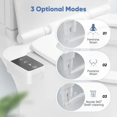 Productafbeelding van Toiletbidet met Dubbele Intrekbare Sproeiers - Ultradun en Zelfreinigend