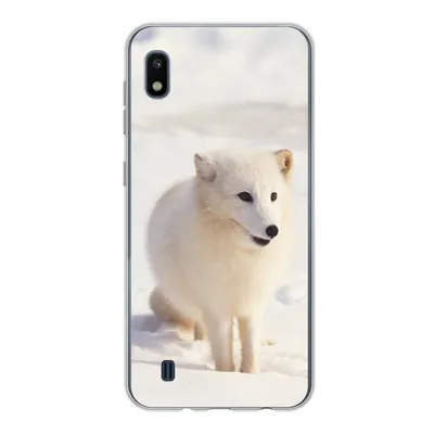 Produktbild von MuchoWow® Handyhülle Schutzhülle Hülle für Samsung Galaxy A10 Fuchs - Schnee - Weiß Silikon Softcase Handy Hülle - Schutzhülle
