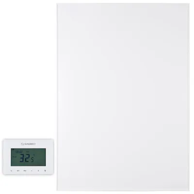 Immagine prodotto di Riscaldamento a infrarossi da 1000 Watt, dimensioni 85x120 cm, in alluminio bianco, con termostato Wi-Fi intelligente