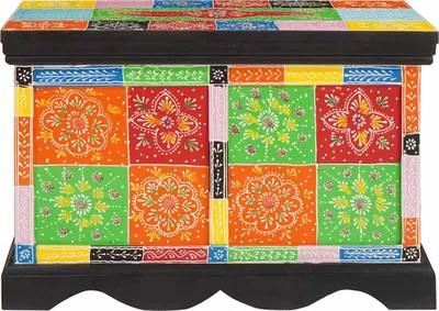 Image de vidaXL Boîte de rangement Multicolore 60 x 40 x 40 cm Bois massif de manguier