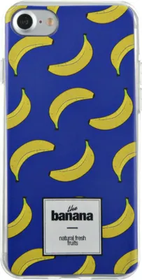 Produktbild von BigBen Connected, Hülle für Apple iPhone SE 2020/8/7 Halbsteif mit Bananenmuster, Blau