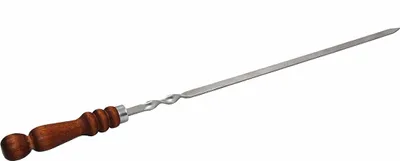 Produktbild von Edler Stabiler Edelstahl Grillspiess mit Holzgriff 65cm lang 1,2cm 3mm Stark
