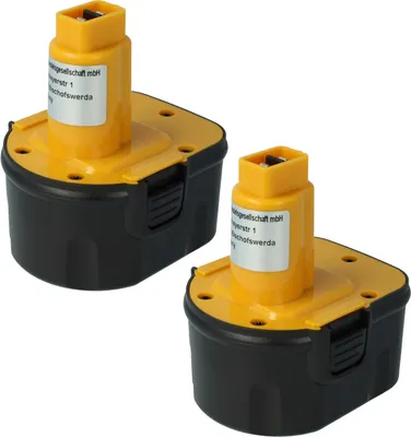 Produktbild von vhbw 2x Akku Ersatz für Dewalt DE9074, EZWA49, DC9071, EZWA50, DE9037, DE9071, DW907, DW9071, DE9075, DE9501, EZU für Werkzeug (2000 mAh, NiMH, 12 V)