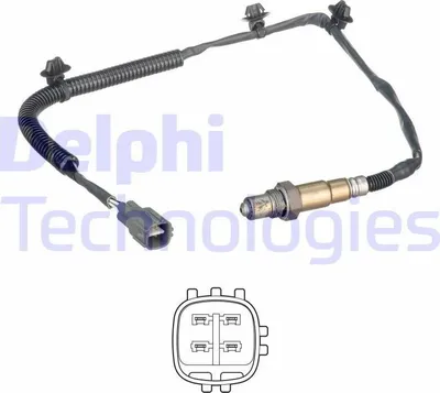 Produktbild von DELPHI Lambdasonde für TOYOTA Yaris Schrägheck (P9) nach-Kat Beheizt 725mm ES20633-12B1