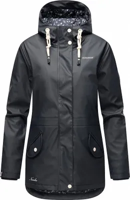 Produktbild von Navahoo Damen Regen Jacke Parka Wasserdicht Gefüttert Funktionsjacke Ocean Heart Blau Gr. 42 - XL