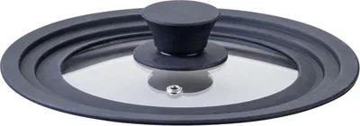 Obrázek produktu pro Univerzální poklice Fackelmann 688656, Vhodné pro hrnce o průměru 24/26/28 cm, Sklo + silikon, Vhodné do myčky, Černá