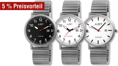 Produktbild von Just Herrenuhr mit Zugarmband, Titan, 5 ATM