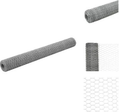 Zdjęcie produktu dla vidaXL Ocynkowane ogrodzenie z drutu stalowego 25x1,2 m srebrne - Panele ogrodzeniowe