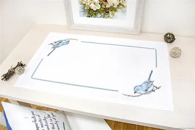 Produktbild von Auslaufmodell Luca-S Kreuzstich Set Tischläufer "Singvogel", Zählmuster, 75x46cm