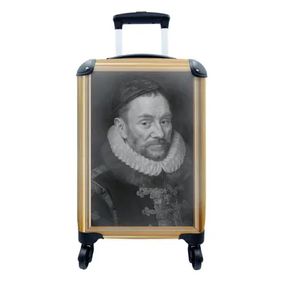 Produktbild von MuchoWow® Koffer Handgepäck Trolley Rollkoffer Kleine Reisekoffer mit 4 Rollen - Alte Meister - Kunst - Liste - Gold - Cabin Size < 55x40x23 cm & 55x40x20 cm - Fotokoffer - Kabinenkoffer - Boardgepäck - Reise-Box - Reisekoffer - Reisegepäck - Koffer mit Bild - Trolley für Kinder