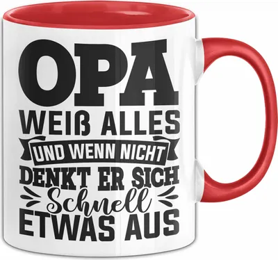 Produktbild von Opa Tasse Geschenk Spruch Geschenke Für Großvater Bester Opa (Rot)